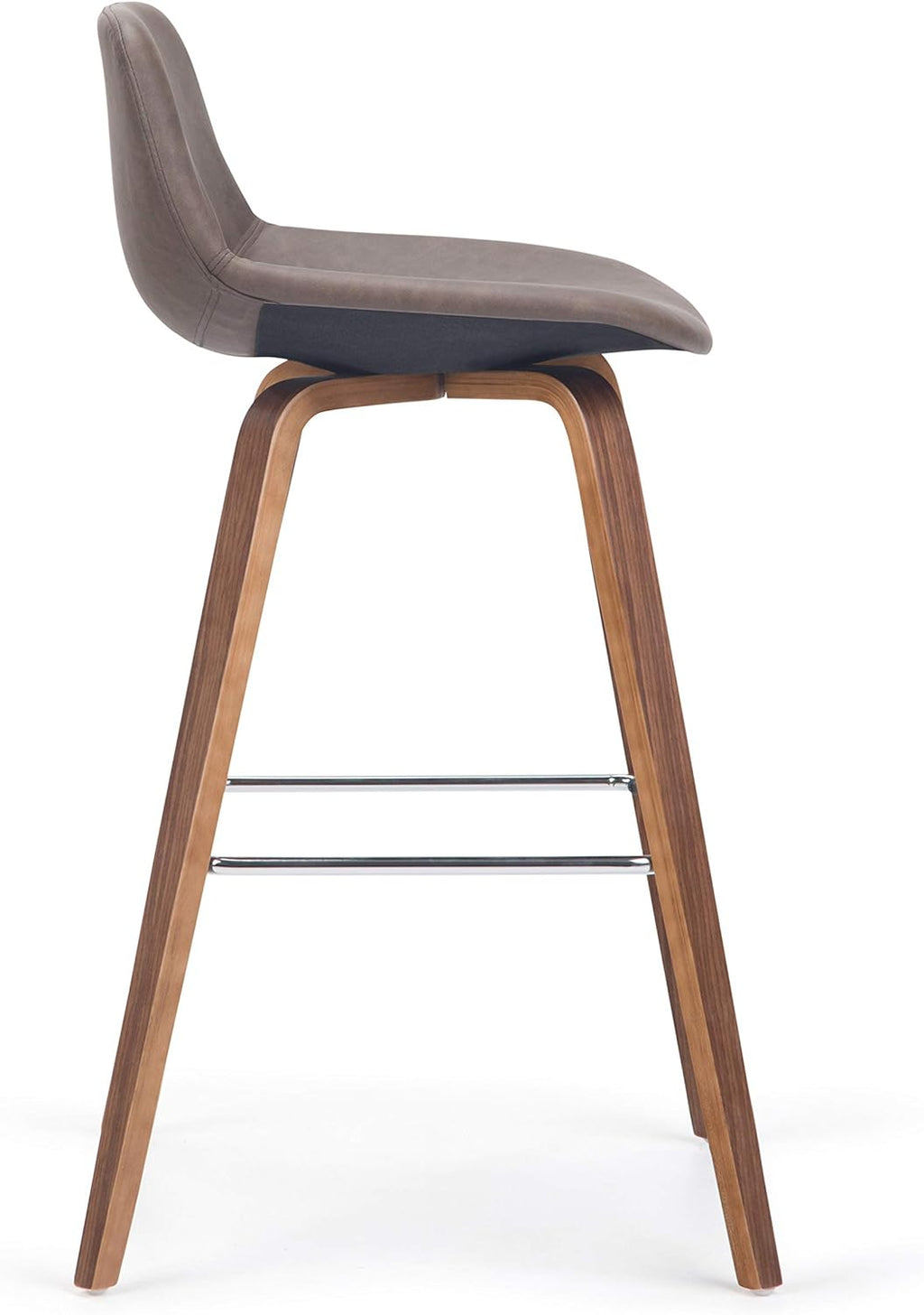 Distressed Chocolate Brown Vegan Faux Leather Bentwood Counter Height Stool Set Of 2 S8598