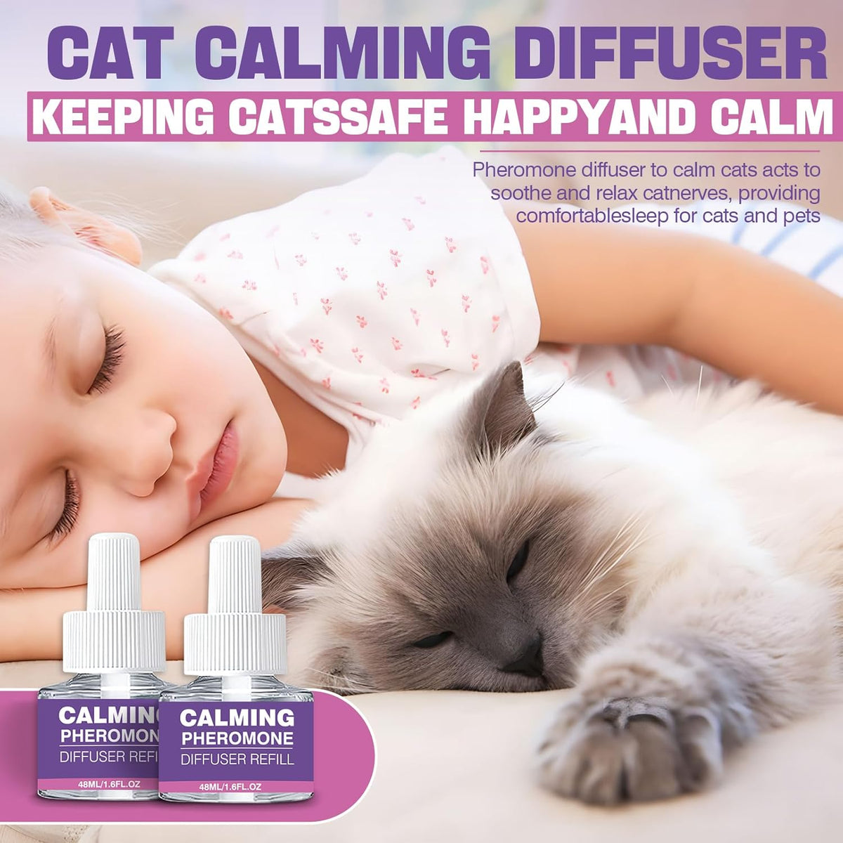 6 Pack Cat Pheromone Diffuser Refills 48ml I134
