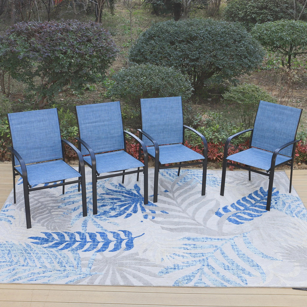 9-Piece Outdoor Patio Dining Set with Steel Table & Textilene Chairs S482902