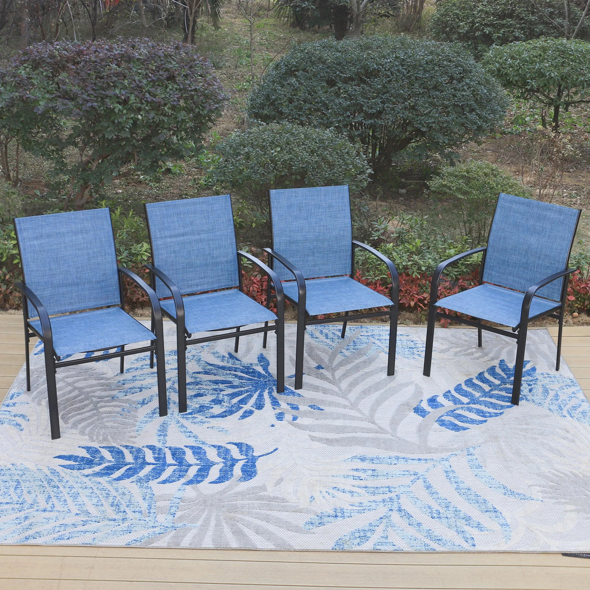 9-Piece Outdoor Patio Dining Set with Steel Table & Textilene Chairs S482902
