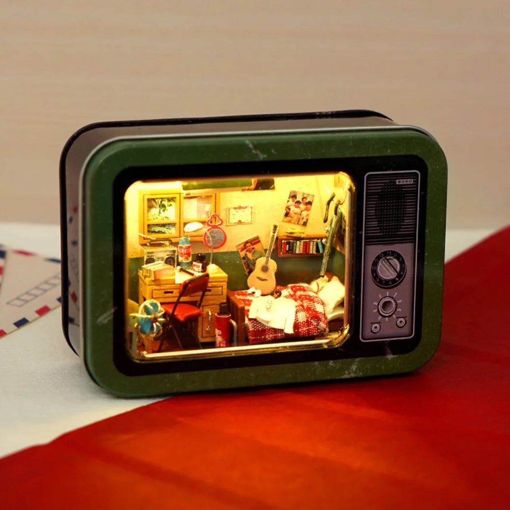 DIY Box Theater Wood Doll House Kit Mini Furniture Casa Roombox Toy T9097