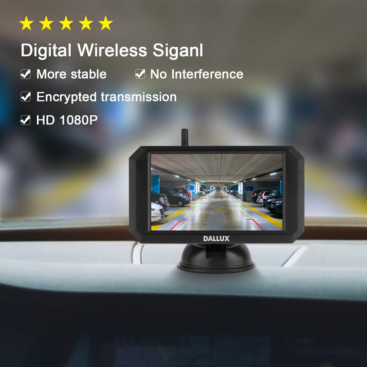Wireless Backup Camera with 5 Inch Monitor and HD 1080P Night Vision Waterproof Camera C61457