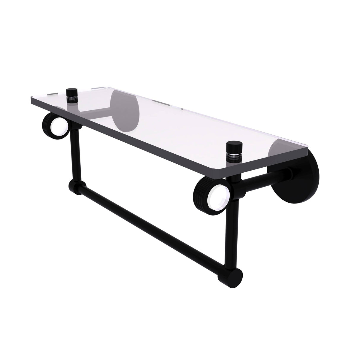 Polished Chrome Glass Shelf with Towel Bar A7600