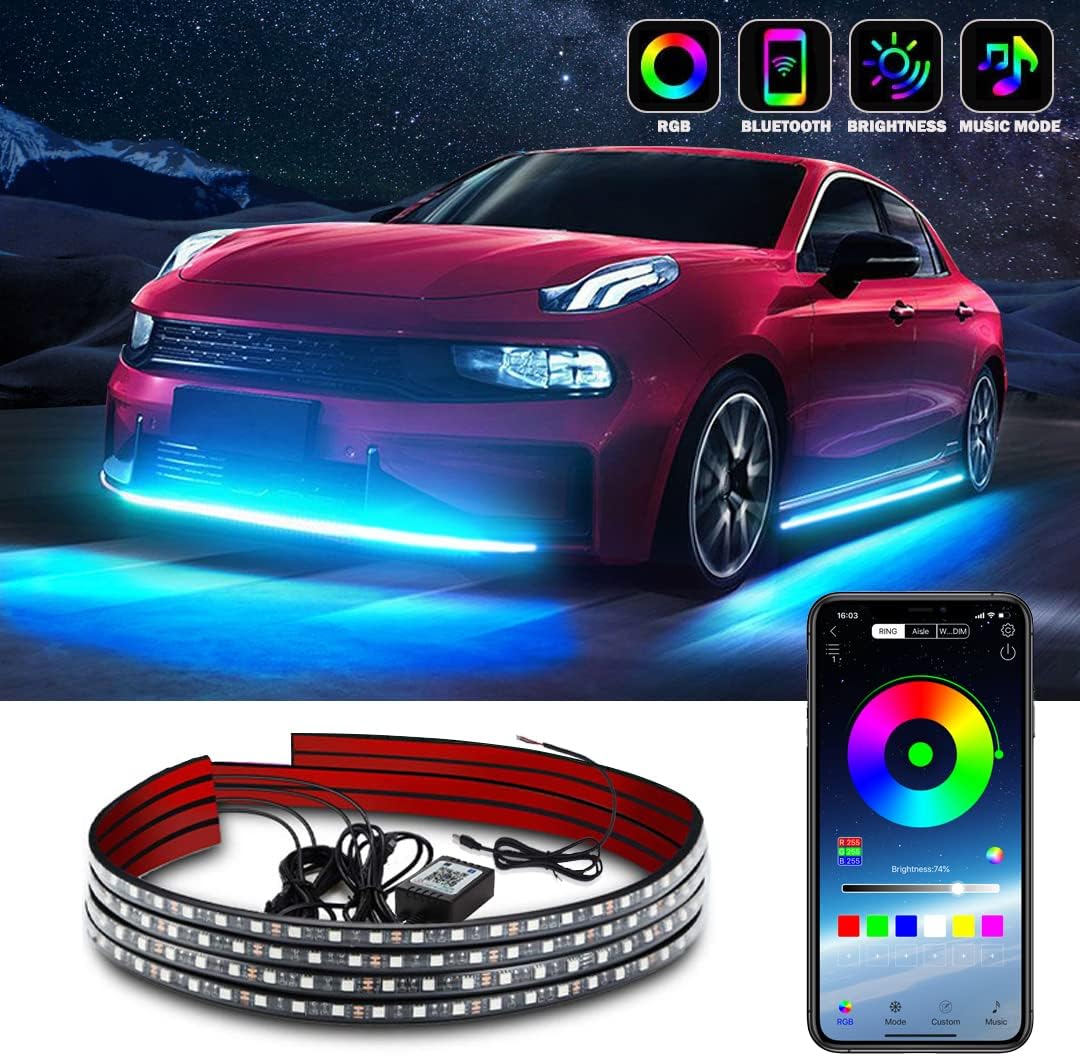 250 LEDs 16 Million Colors Waterproof Car Underglow Lights Pack of 2 L5000