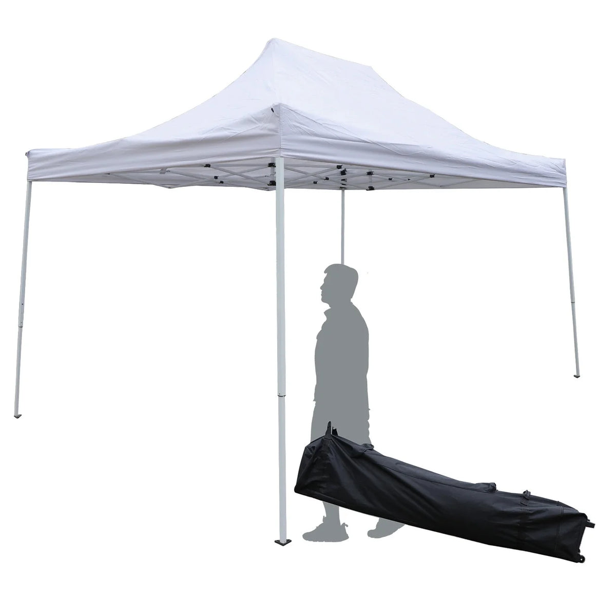 10x15 ft Pop up Canopy Carport, White H408