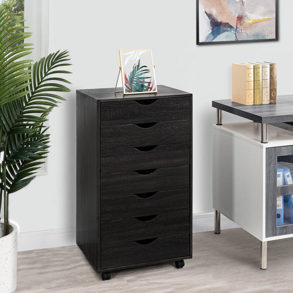 6 Drawer Grey Dresser with Wheels D997