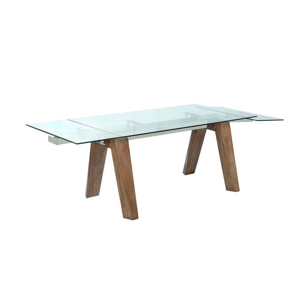 63" Steel and Glass Dining Table P10002