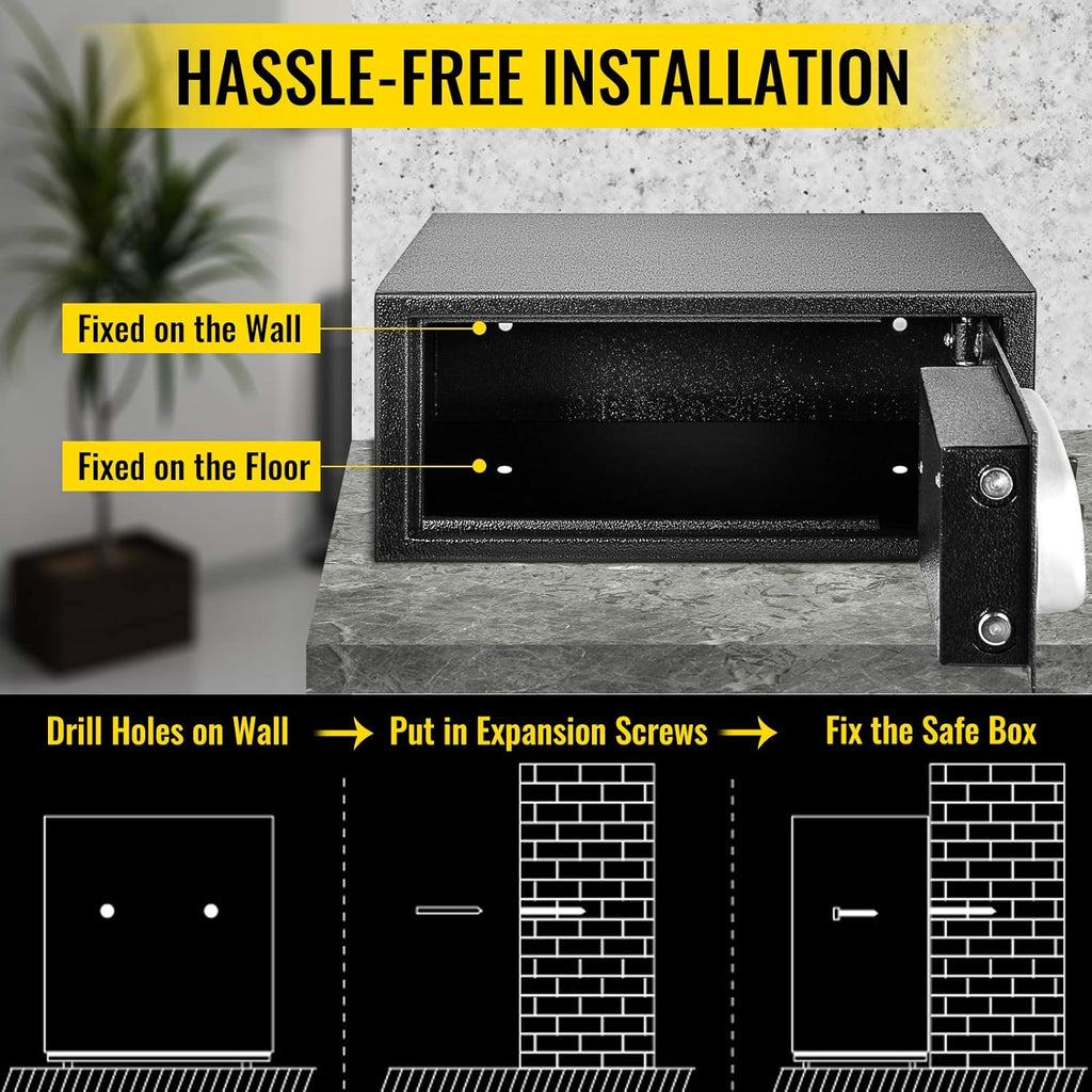 0.8 Cubic Feet Carbon Steel Digital Safe Box with Two Keys M356719