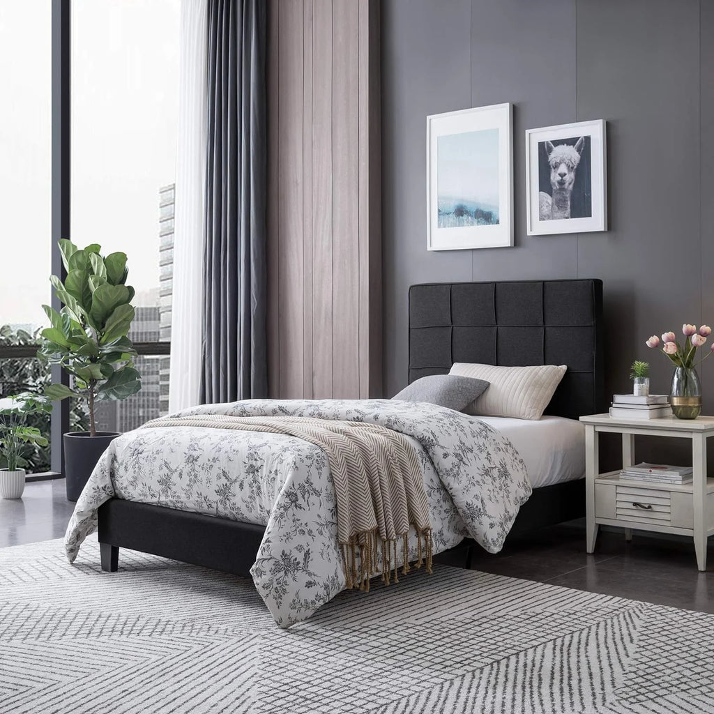 Contemporary Upholstered Platform Bed R741