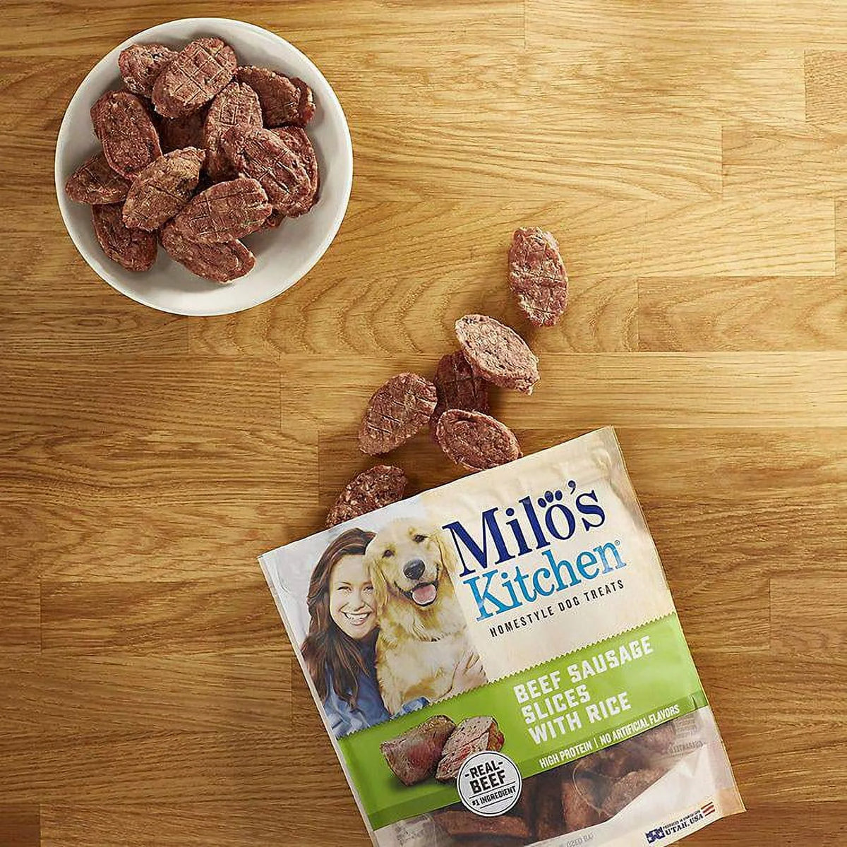 Beef and Rice Sausage Slices Dog Treats, 18 oz. D532