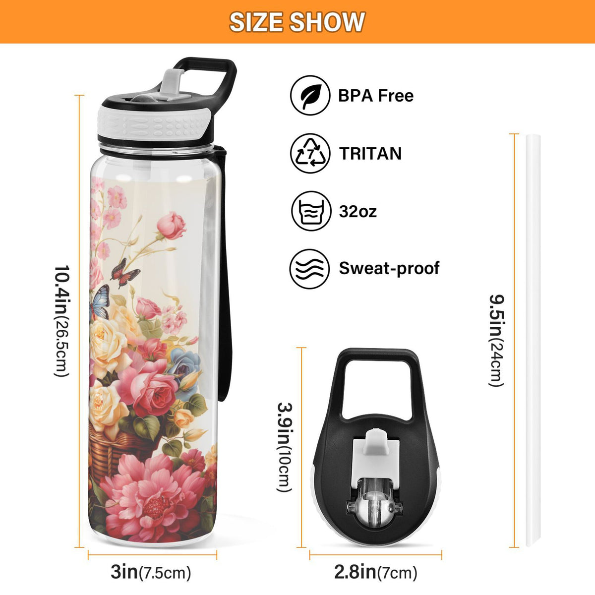 32oz Tritan Water Bottle with Straw E25742