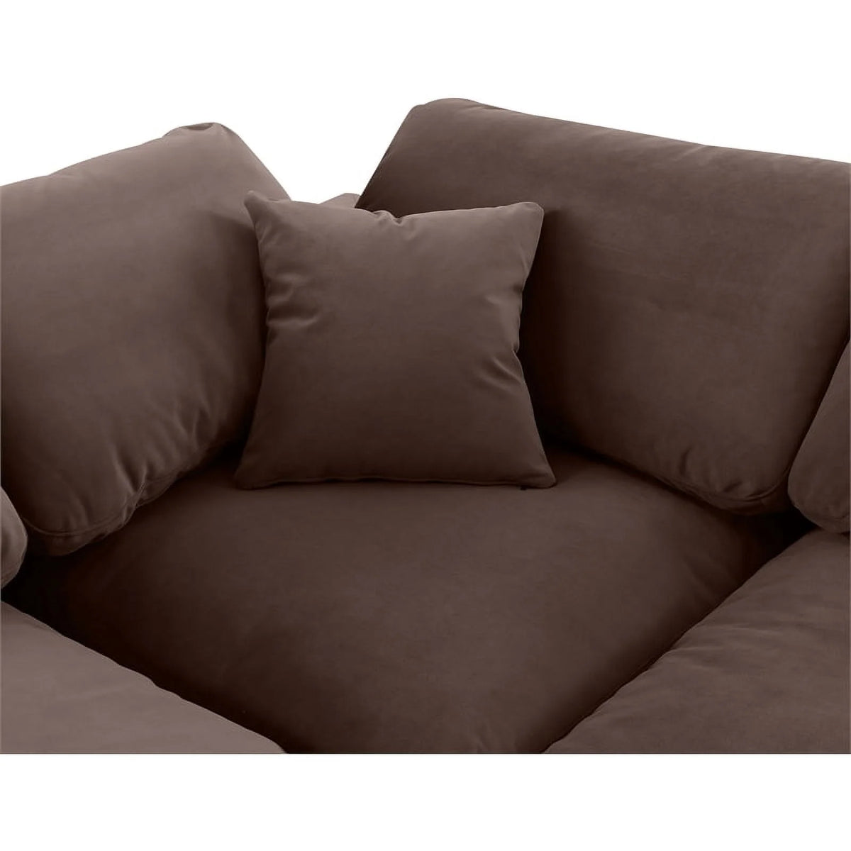 Brown Velvet Modular Sectional C718