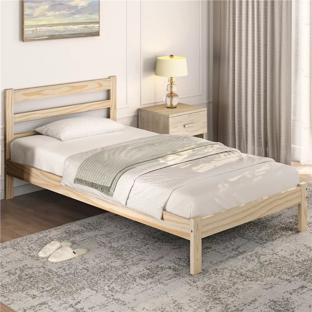 Queen Wooden Platform Bed Frame with Headboard M468772