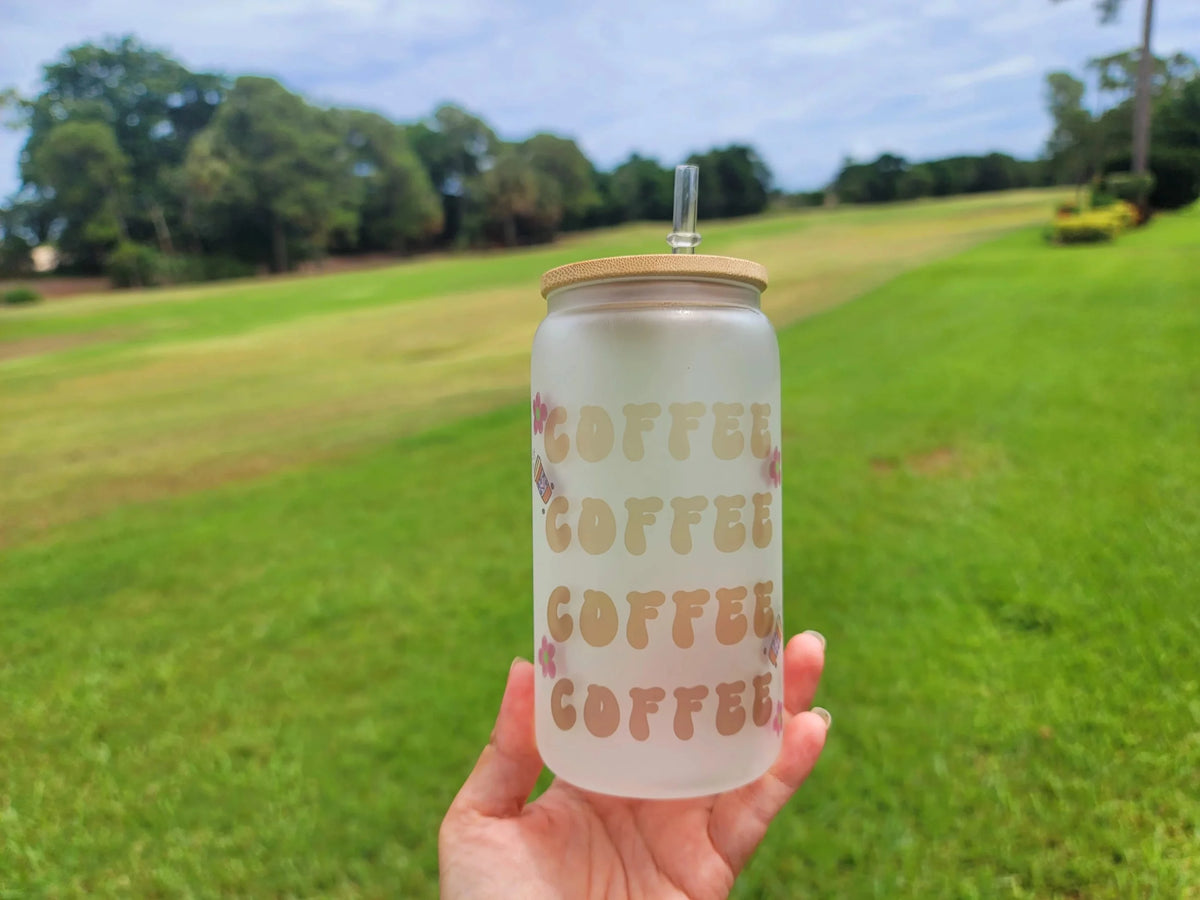 16 oz Coffee Beer Can Glass G7985