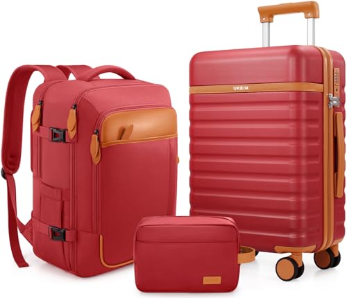 3 Piece PC Hardside Carry On Luggage Set with Spinner Wheels and TSA Lock X5449