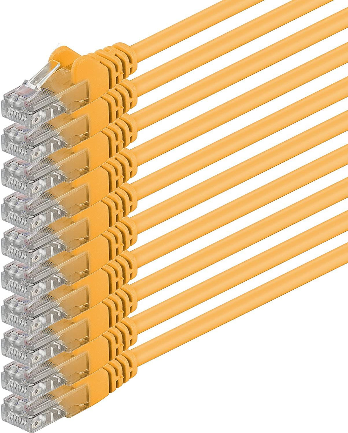 Yellow 10 Pieces Ethernet Gigabit LAN Network Cable RJ45 UTP Cat J804442