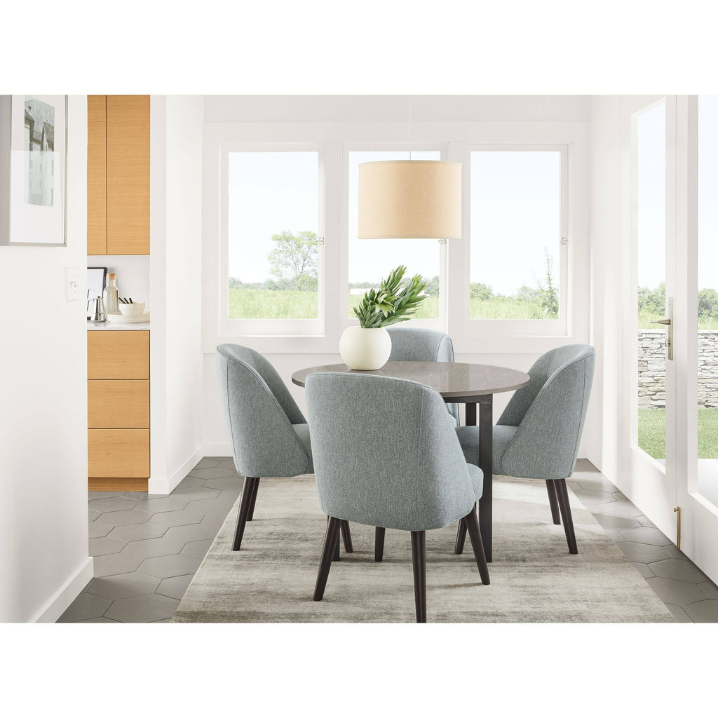 Modern Cora Side Chair in Tatum Moss with Charcoal Legs Green Brown Performance Fabric C20771