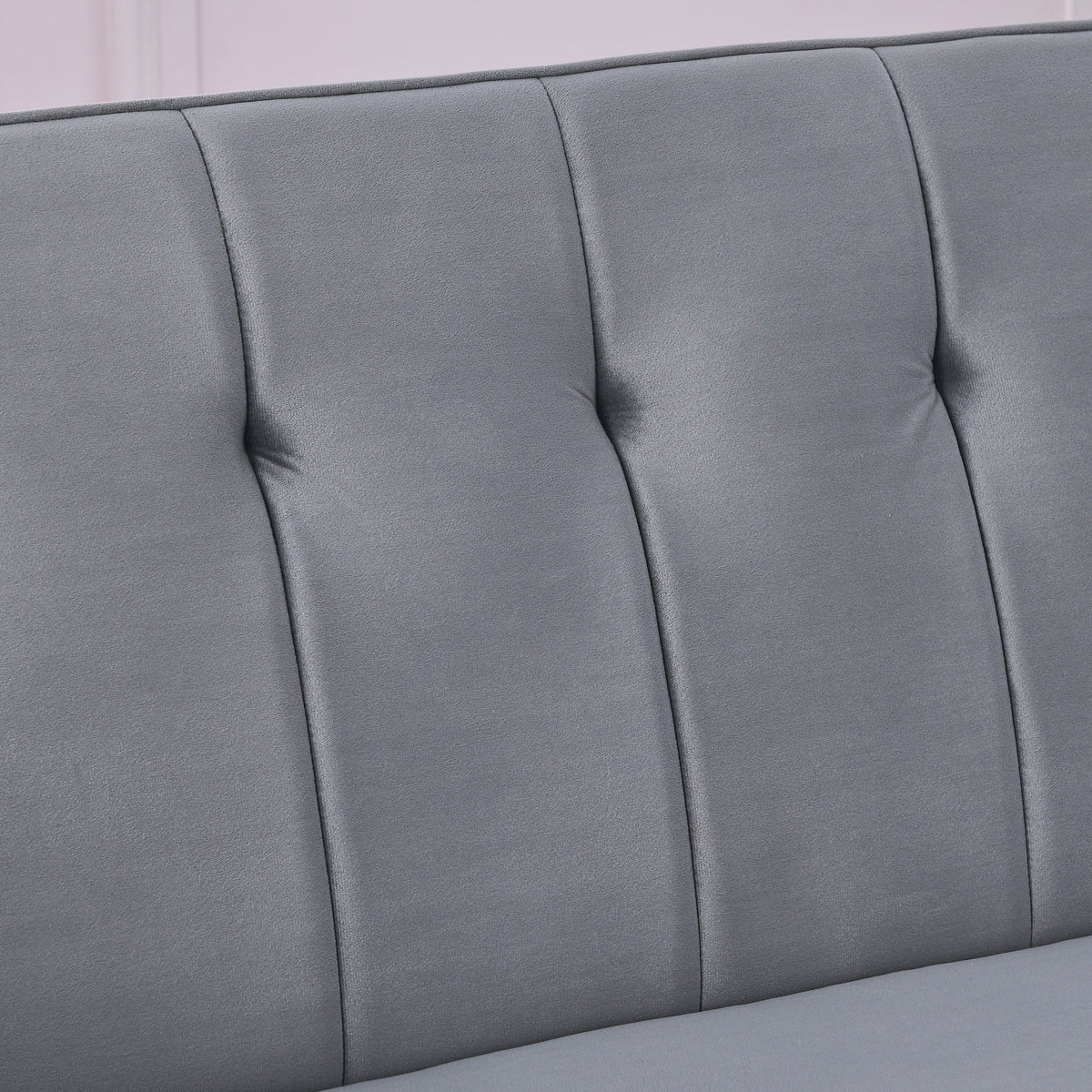 Grey Convertible Velvet Sofa Bed I907885