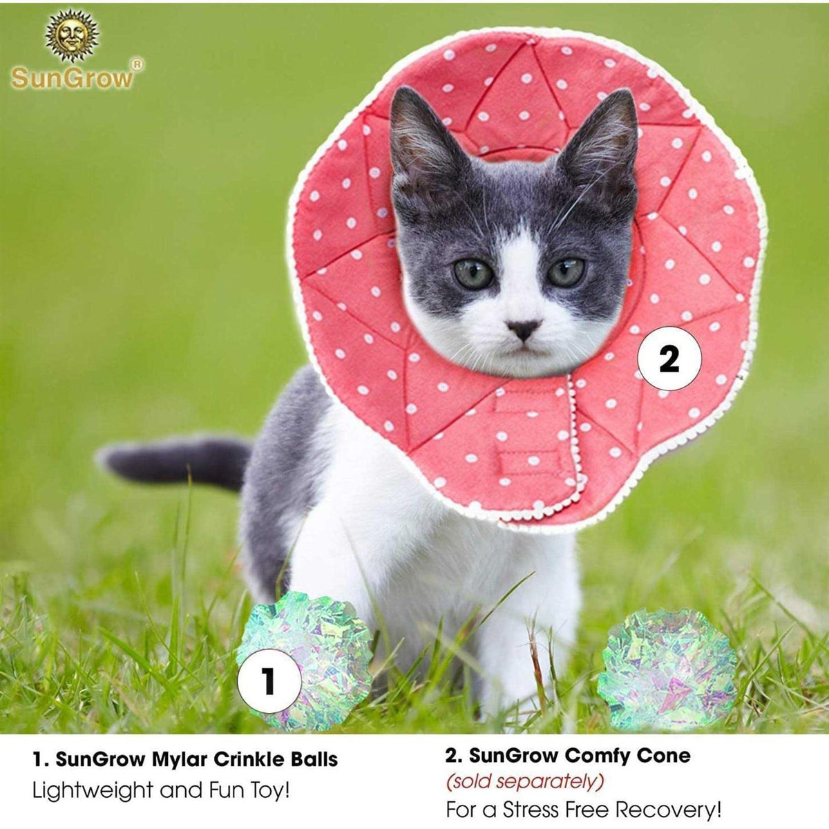 Clear Mylar Cat & Ferret Crinkle Balls & Chase Toy M669811
