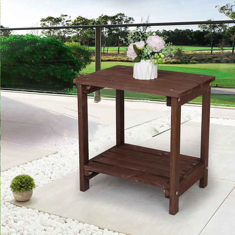 Wood 19" Rectangular Side Table Q850477
