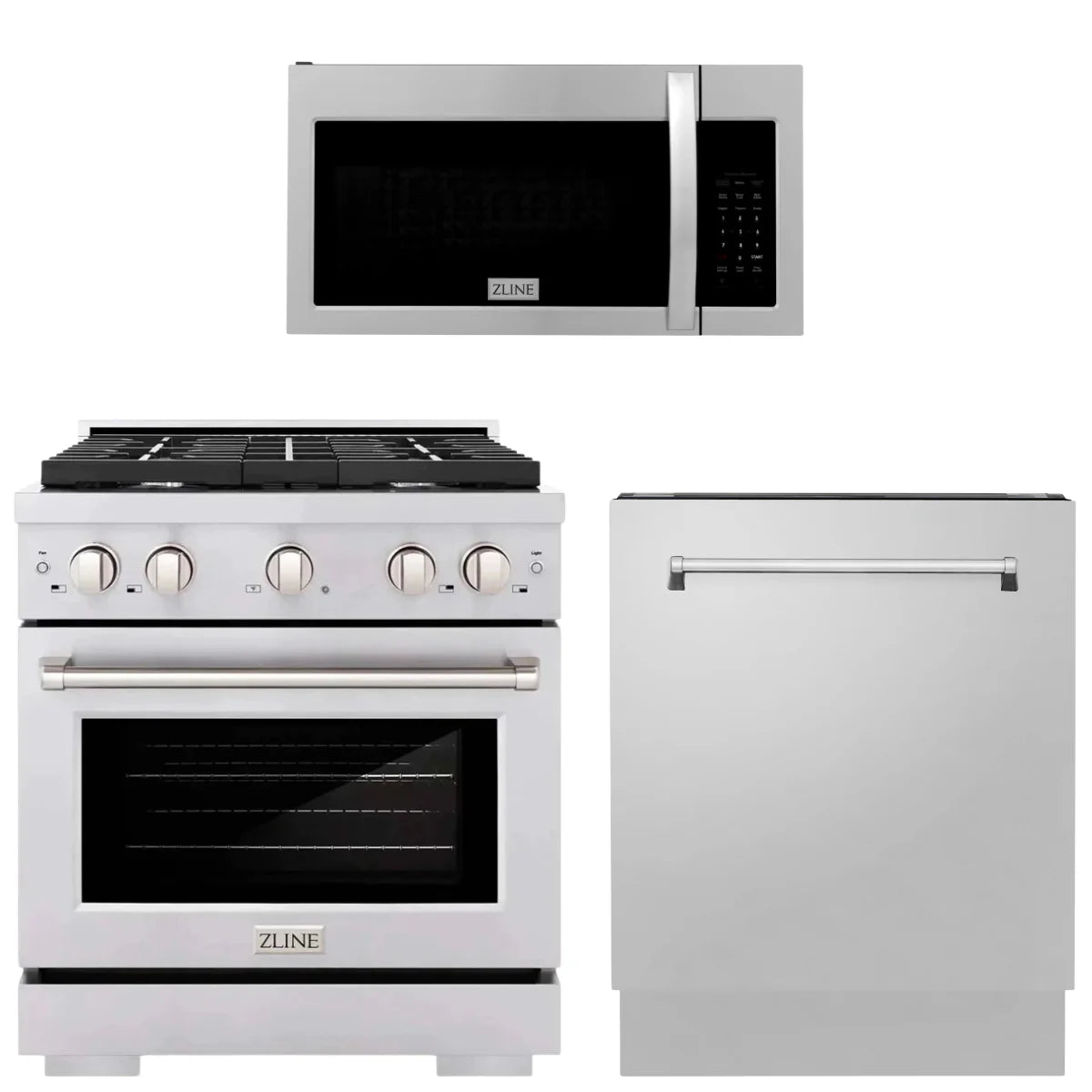 30 in. Gas Range, Over-the-Range Microwave, Dishwasher Appliance Package A101822