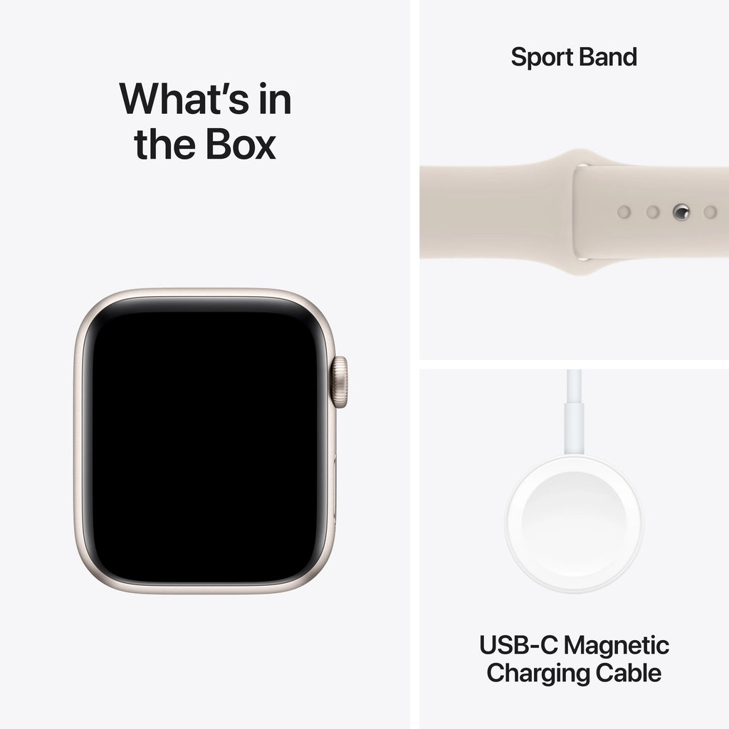 Starlight Aluminum Case Apple Watch SE GPS 44mm with Starlight Sport Band D330