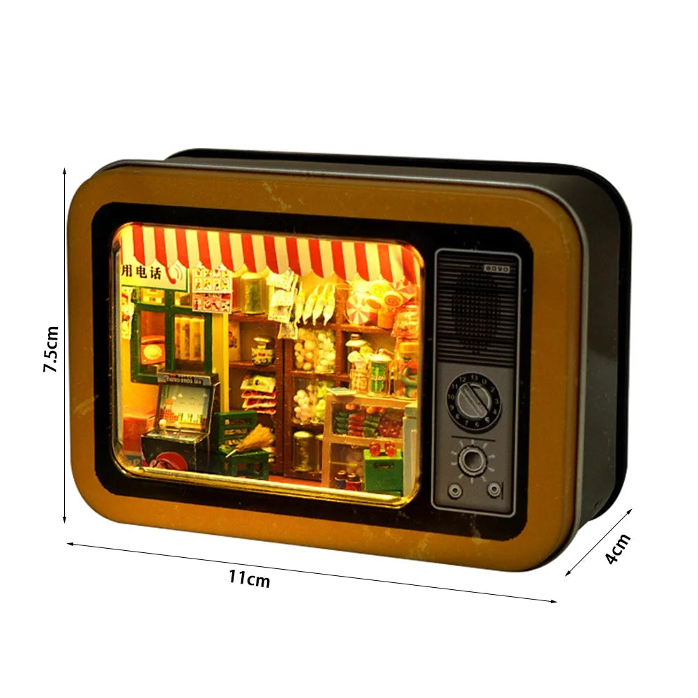 DIY Box Theater Wood Doll House Kit Mini Furniture Casa Roombox Toy T9097