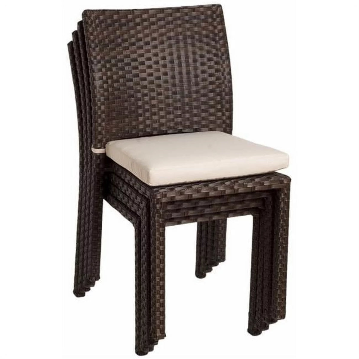 Dark Brown Side Chair Set 4 PCS R5969