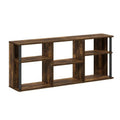 TV Stand with Plastic Poles up to 65 in., Amber Pine & Black V762054