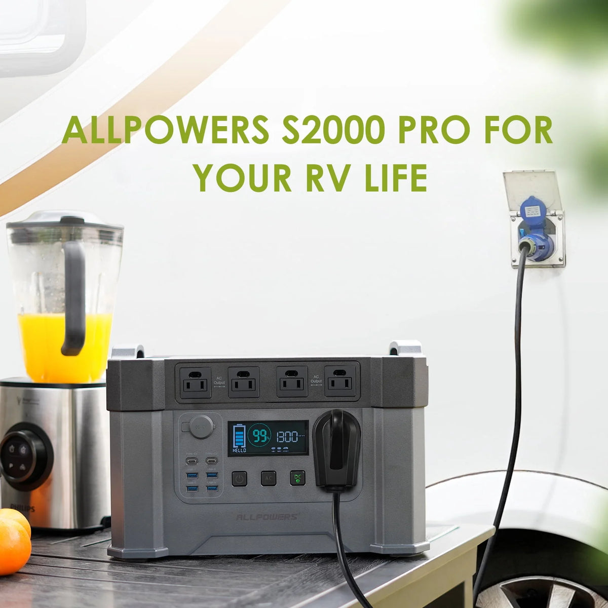 2400W 1500Wh Portable Power Station with 30A AC Outlet E4418