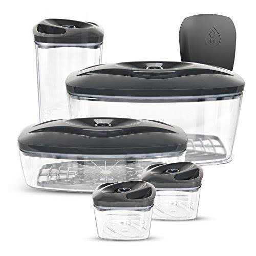 Set of 5 Vacuum Seal Containers with Electric Pump Anthracite A99911