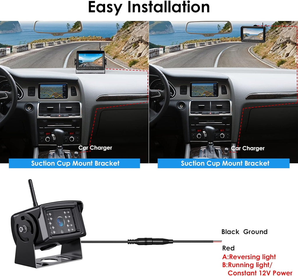 HD Wired Backup Camera System Kit with 7" LCD Monitor L3997