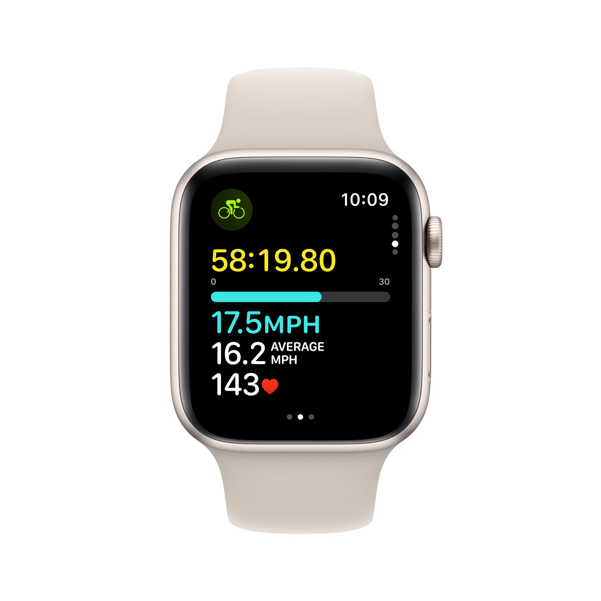 Starlight Aluminum Case Apple Watch SE GPS 44mm with Starlight Sport Band D330