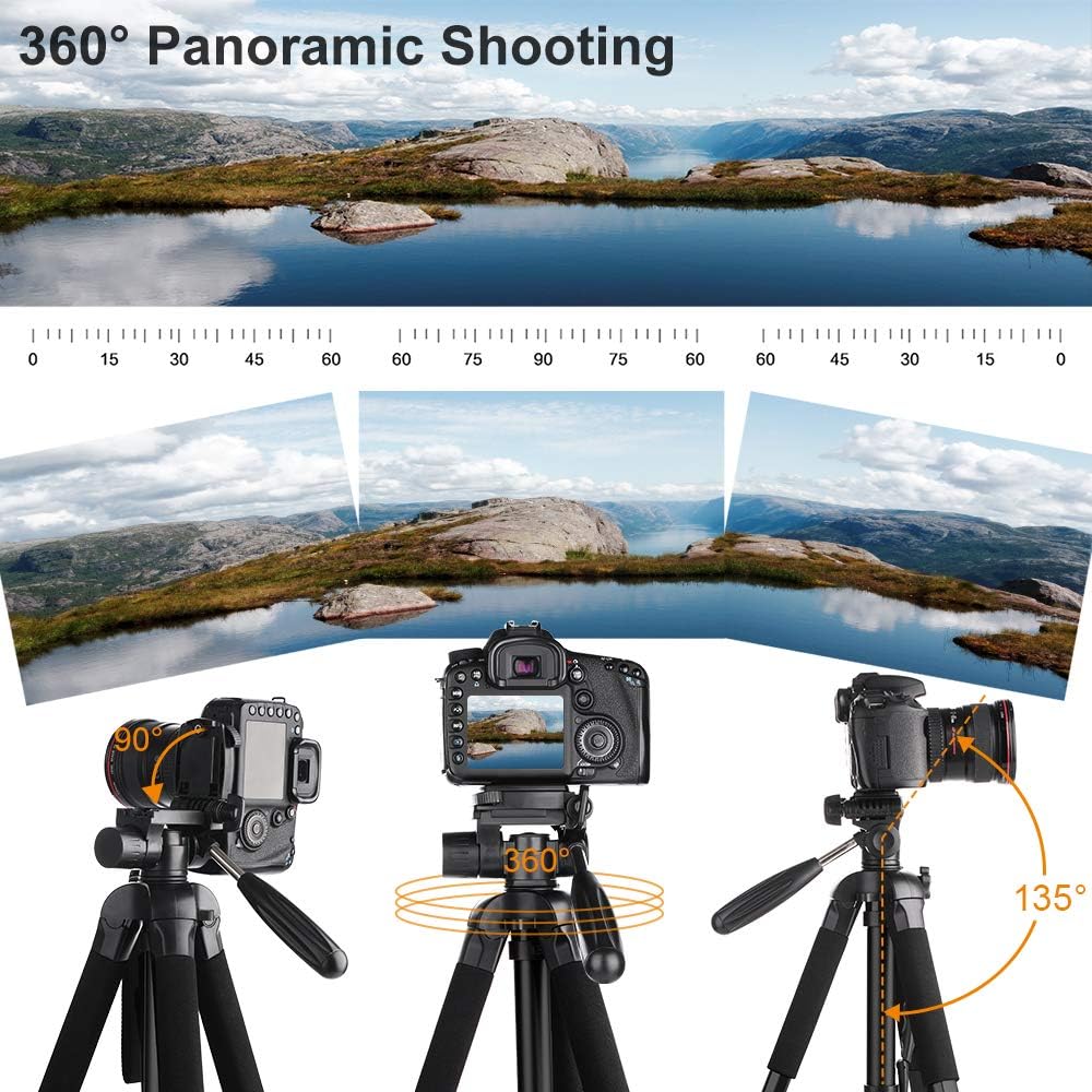 70cm Portable Aluminum Tripod with 3-Way Pan Tilt Head G735