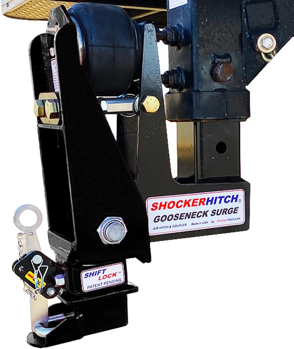 Gooseneck Air Hitch & Coupler, Square 4" Straight Pin 30K Coupler 9" Offset R13049