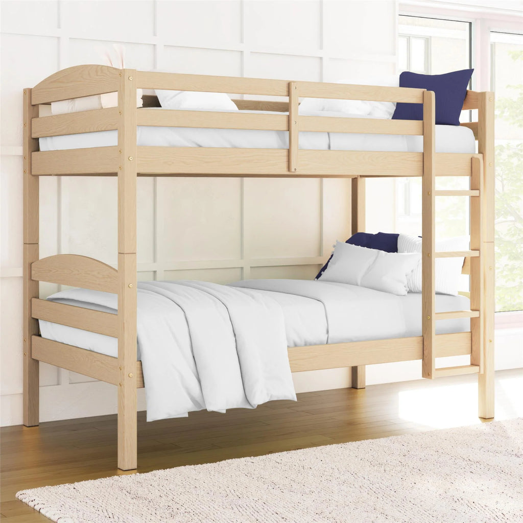 Solid Wood Twin-over-Twin Convertible Bunk Bed J8671