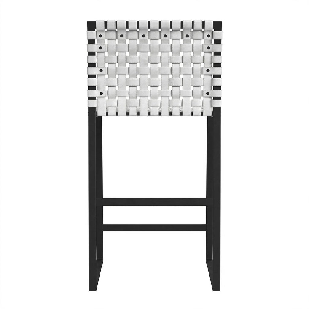 Woven Leather Counter Stool Q720