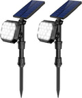 22 LED 700 Lumens Cool White Solar Landscape Spotlights, 4 Pack P561