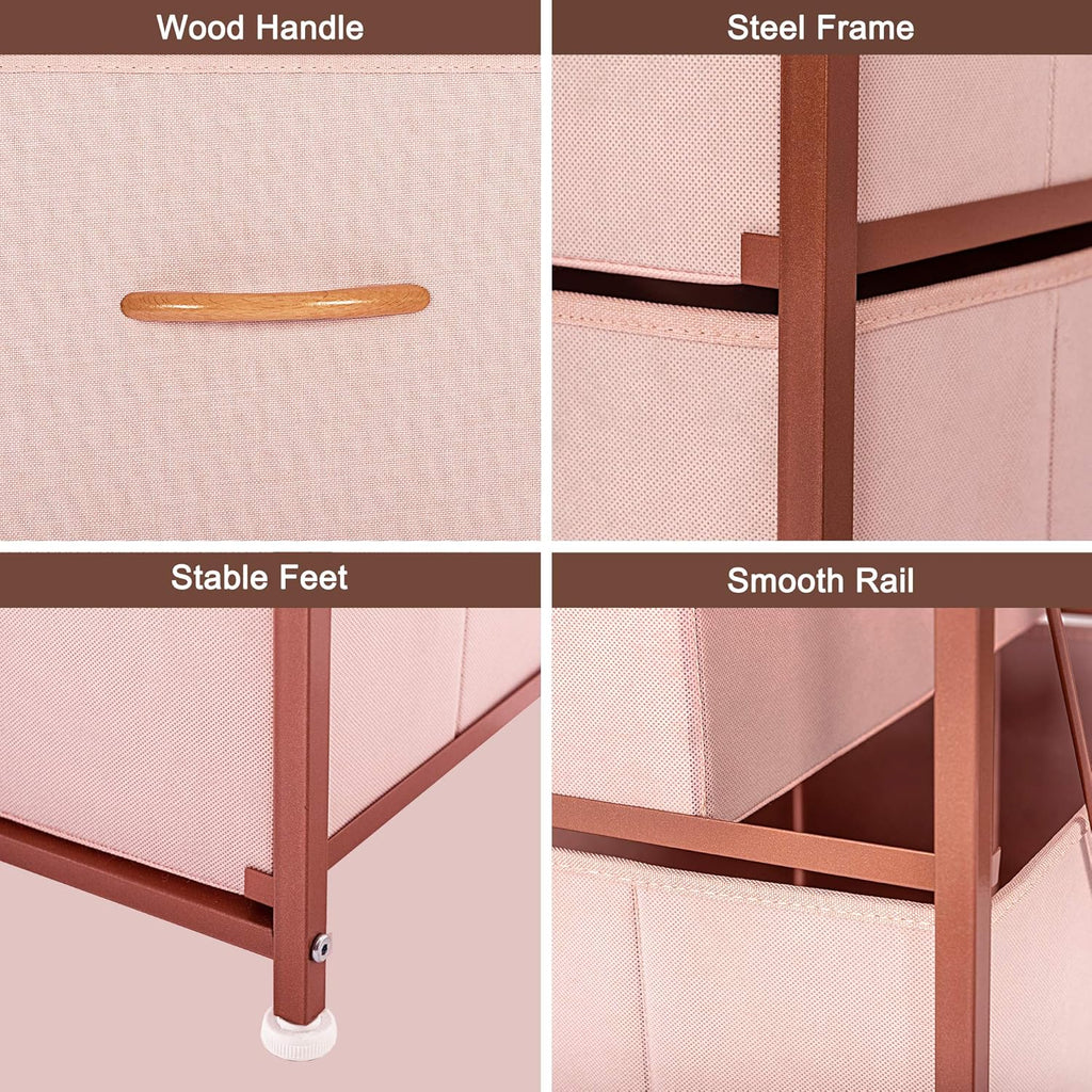 Vertical 5 Fabric Drawer Dresser Storage Tower I740