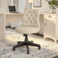 Antique White Leather Tufted Office Chair R67863