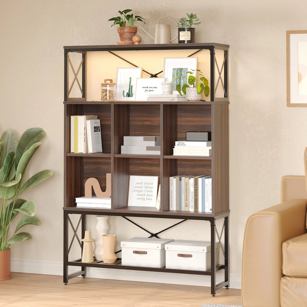 5-Shelf Bookcase with LED Light Q2375