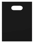 Black Plastic Merchandise Shopping Bags with Die Cut Handles 9" x 12" Case of 1,000 P7171