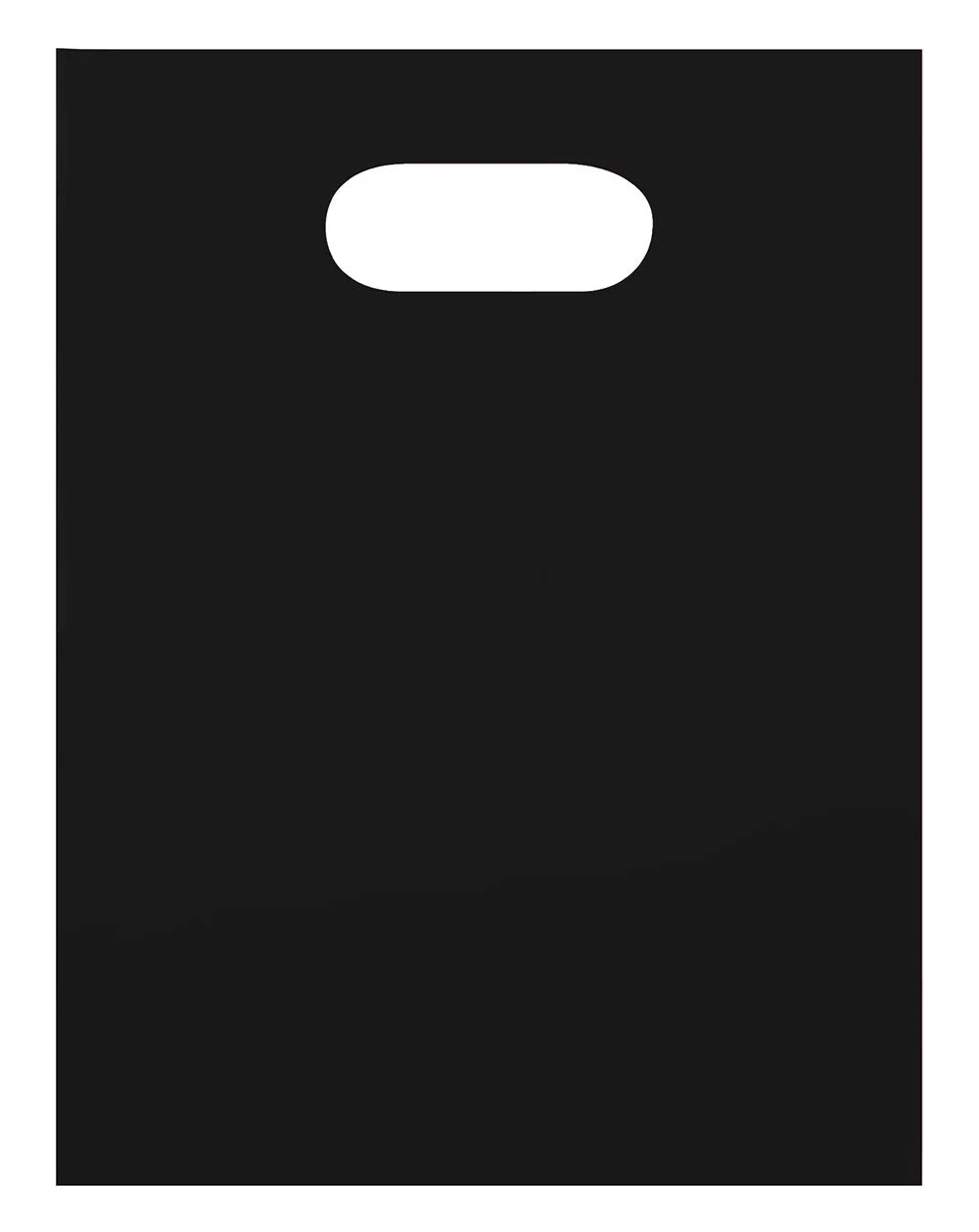 Black Plastic Merchandise Shopping Bags with Die Cut Handles 9" x 12" Case of 1,000 P7171