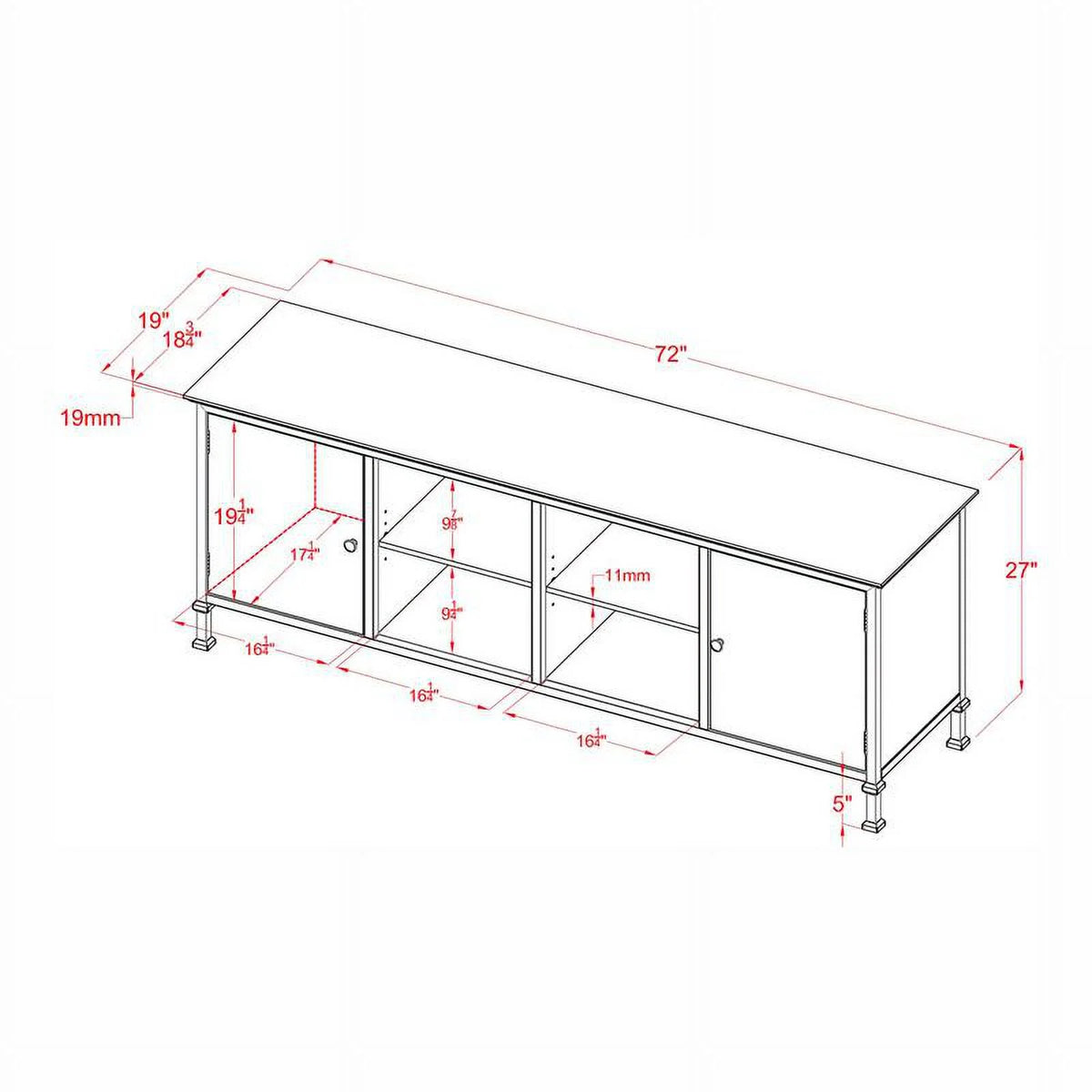 Industrial Wood 72-Inch TV Stand J286