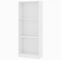 3-Tier White Chipboard Bookcase S101