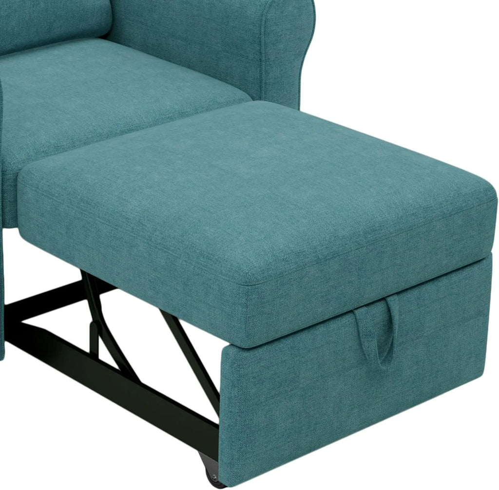 Teal Convertible Sleeper Chair Bed W844