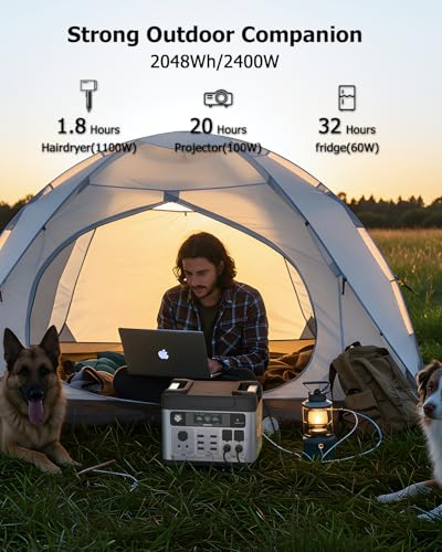 2400W Solar Generator with 200W Solar Panel, 2048Wh Power Station S763583