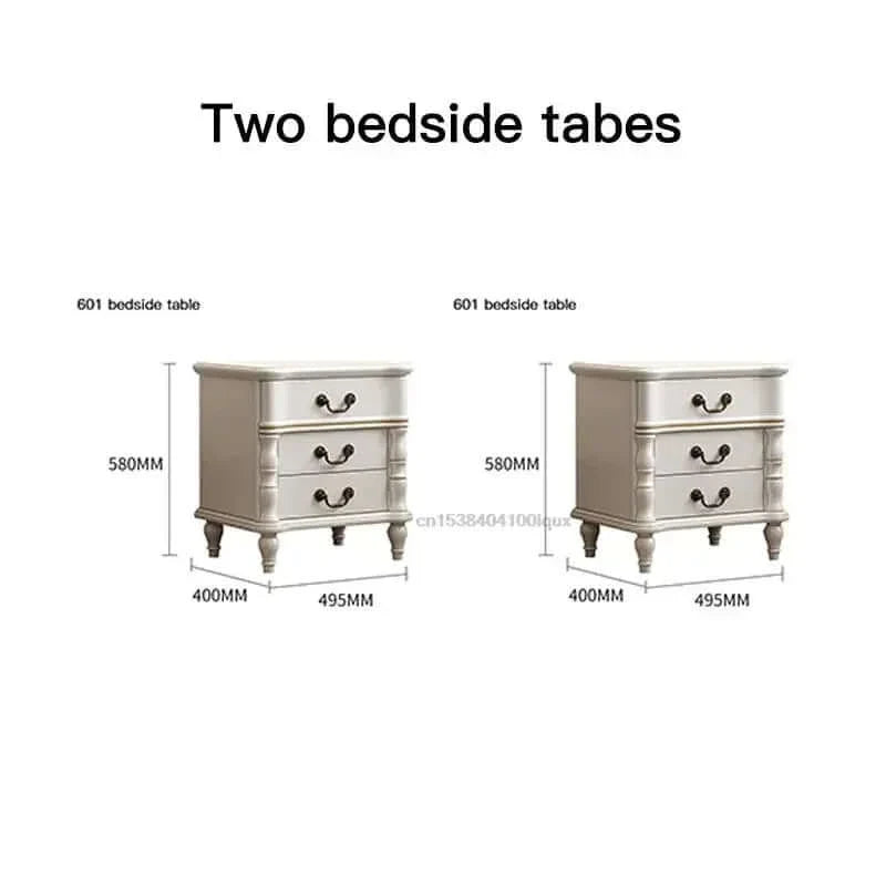 Wooden Bed with Storage and Bedside Tables L14002