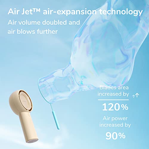 Portable Handheld Turbo Fan 6000mAh USB Rechargeable 5 Speeds Black V403