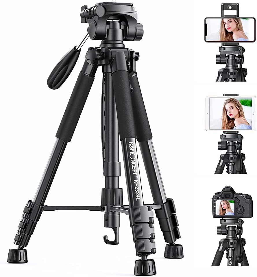 70cm Portable Aluminum Tripod with 3-Way Pan Tilt Head G735